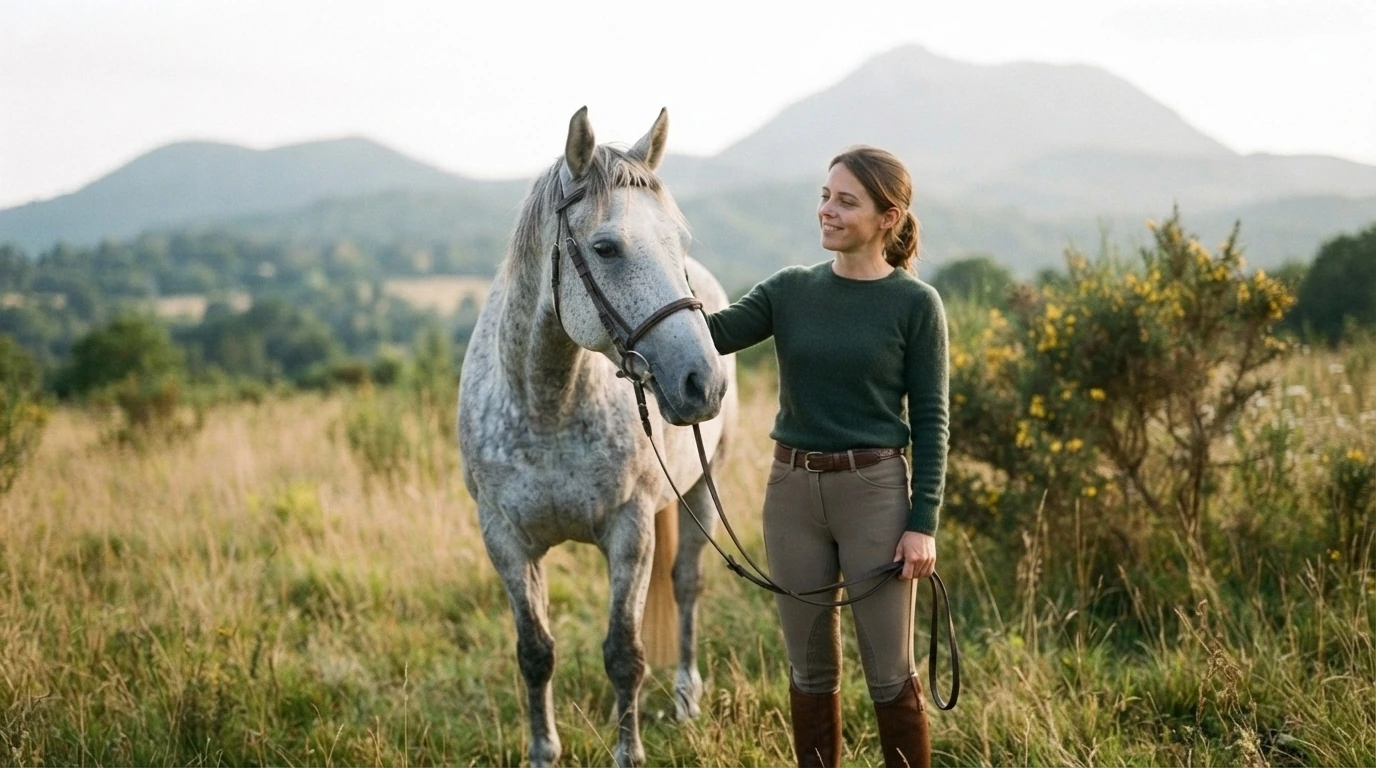 Cours d'équitation à Saint-Étienne-Cantalès, Cantal
