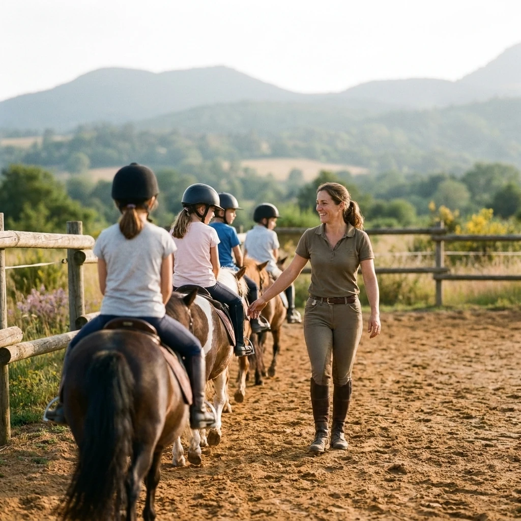 Cours de poney à Saint-Étienne-Cantalès, Cantal